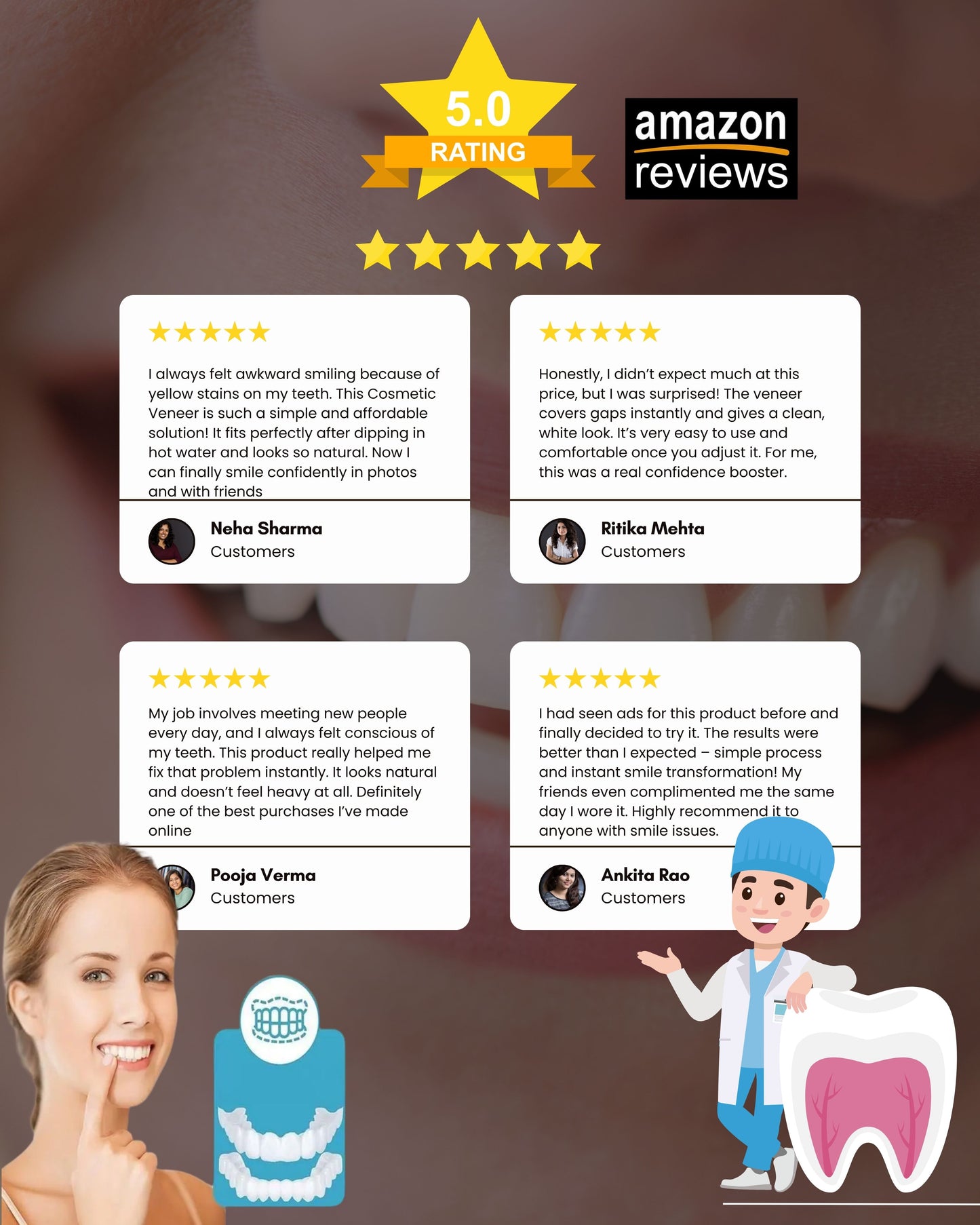Instant and Confident on Smile Fit Flex Cosmetic Teeth Denture Teeth