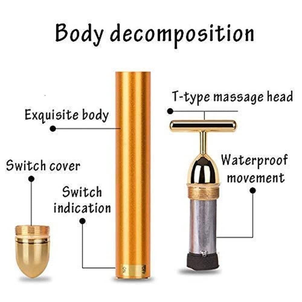 24 Karat Gold Energy Beauty Bar – Electric Facial Massage Roller