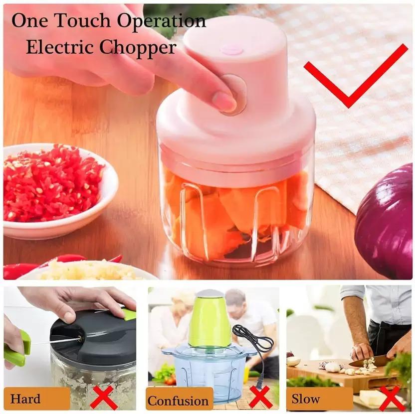 Mini Electric Garlic Chopper – Chop Garlic, Onions & Veggies in Seconds