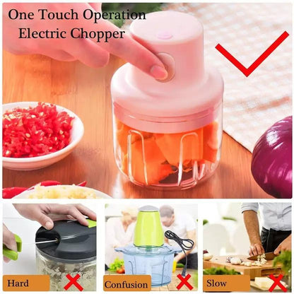 Mini Electric Garlic Chopper – Chop Garlic, Onions & Veggies in Seconds