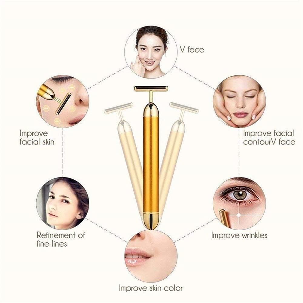 24 Karat Gold Energy Beauty Bar – Electric Facial Massage Roller
